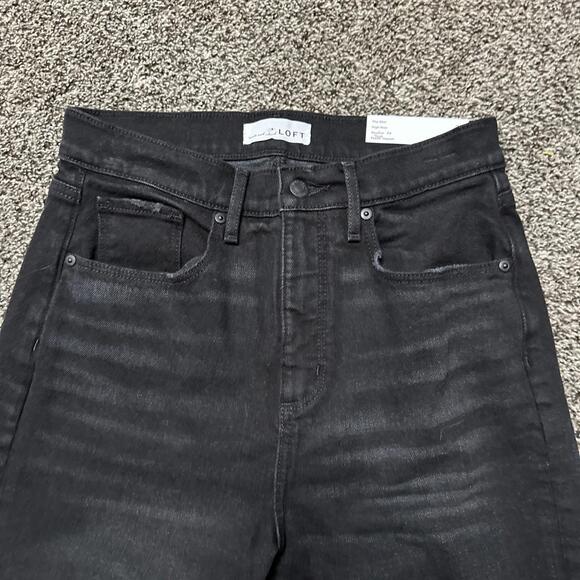 NWT Loft The Slim Woman’s 6/28 High Rise Regular‎ Fit Black Denim 28x25 - Picture 2 of 9